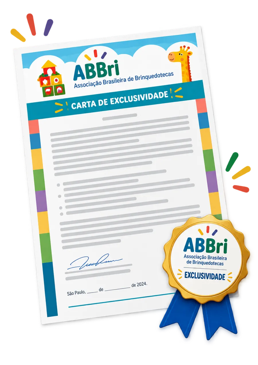 A Carta de Exclusividade da ABBri, Associação Brasileira de Brinquedotecas, com o selo de exclusividade